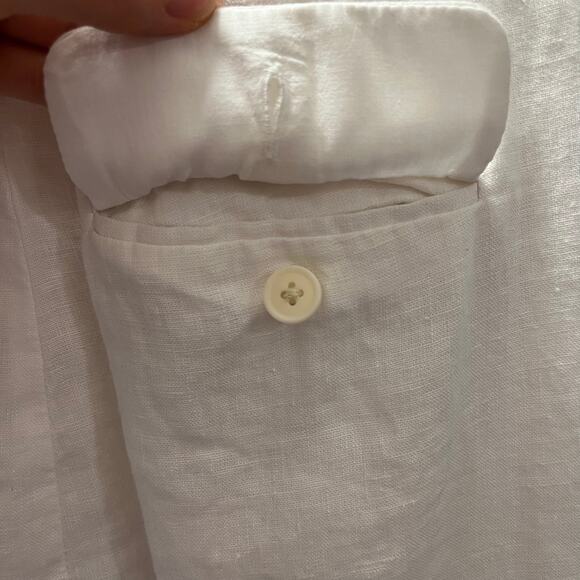 J.Crew Essential Wide Leg 100% Linen Pants Size 00 Ivory High Rise Coastal Chic - Picture 7 of 13